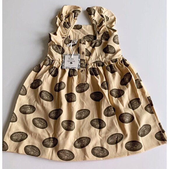 Kate Quinn Organics Vintage Football Girl Ruffle Dress With Pockets 5T - Picture 1 of 6